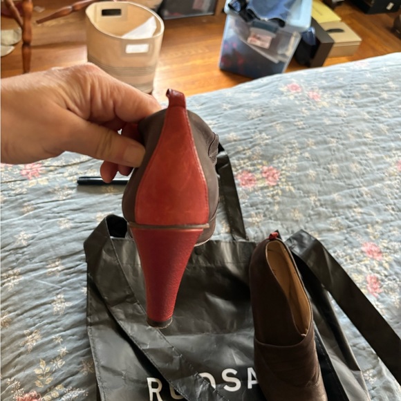 Women's Faryl Robin Anthropologie Booties Size 7.5 Brown Red Leather (pre-owned) - Picture 7 of 12